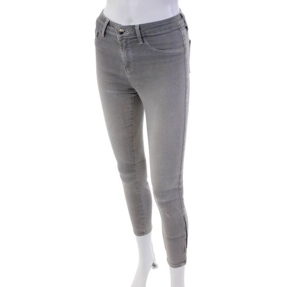 L'Agence Womens High Rise Andrea Skinny Ankle Leg Denim Jeans Gray Size 24 - Picture 2 of 7